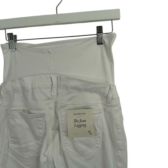 Abercrombie & Fitch Jean Legging White Maternity Jeans Capsole NWT Womens 27/4 - Picture 6 of 9